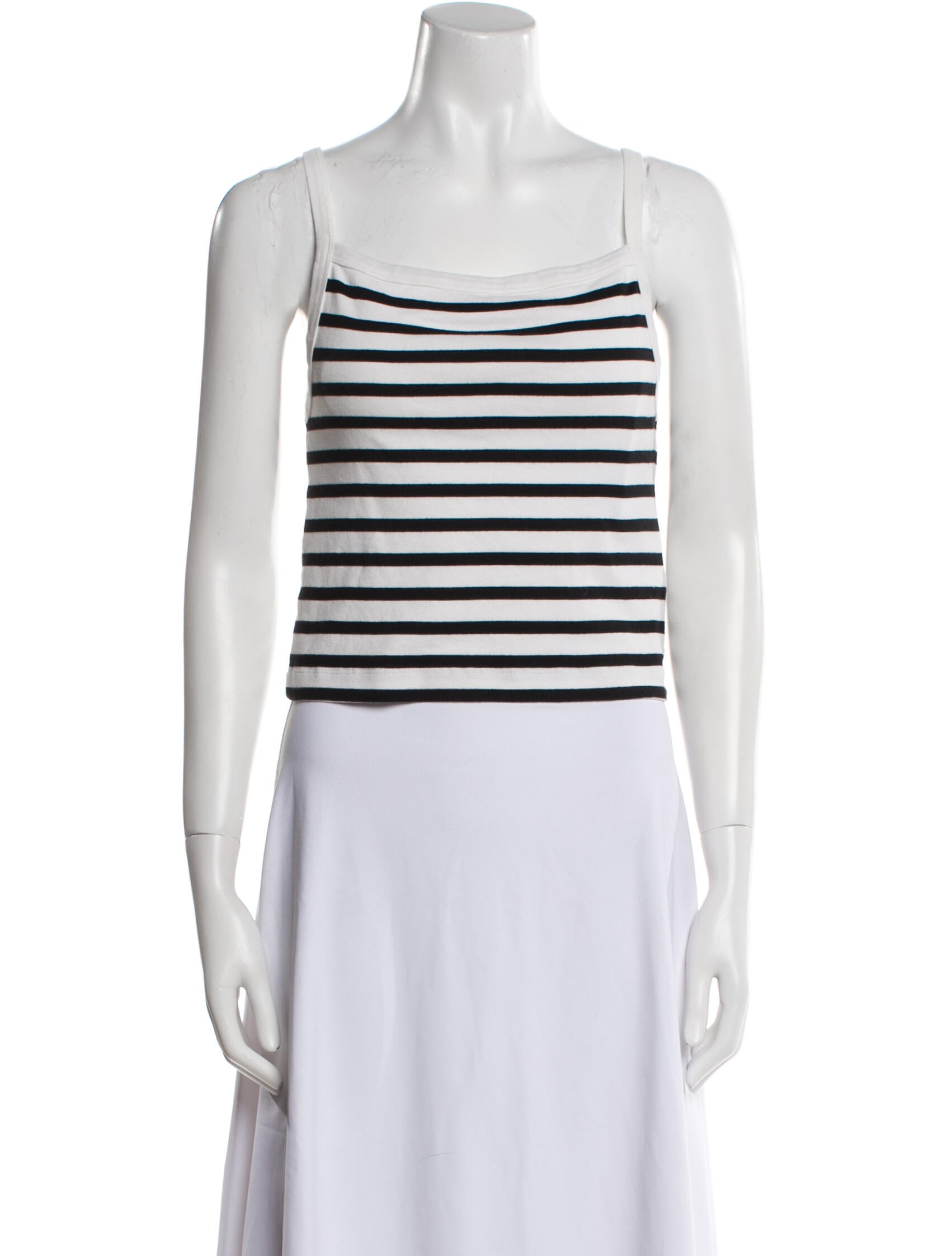 La Ligne Striped Square Neckline Crop Top