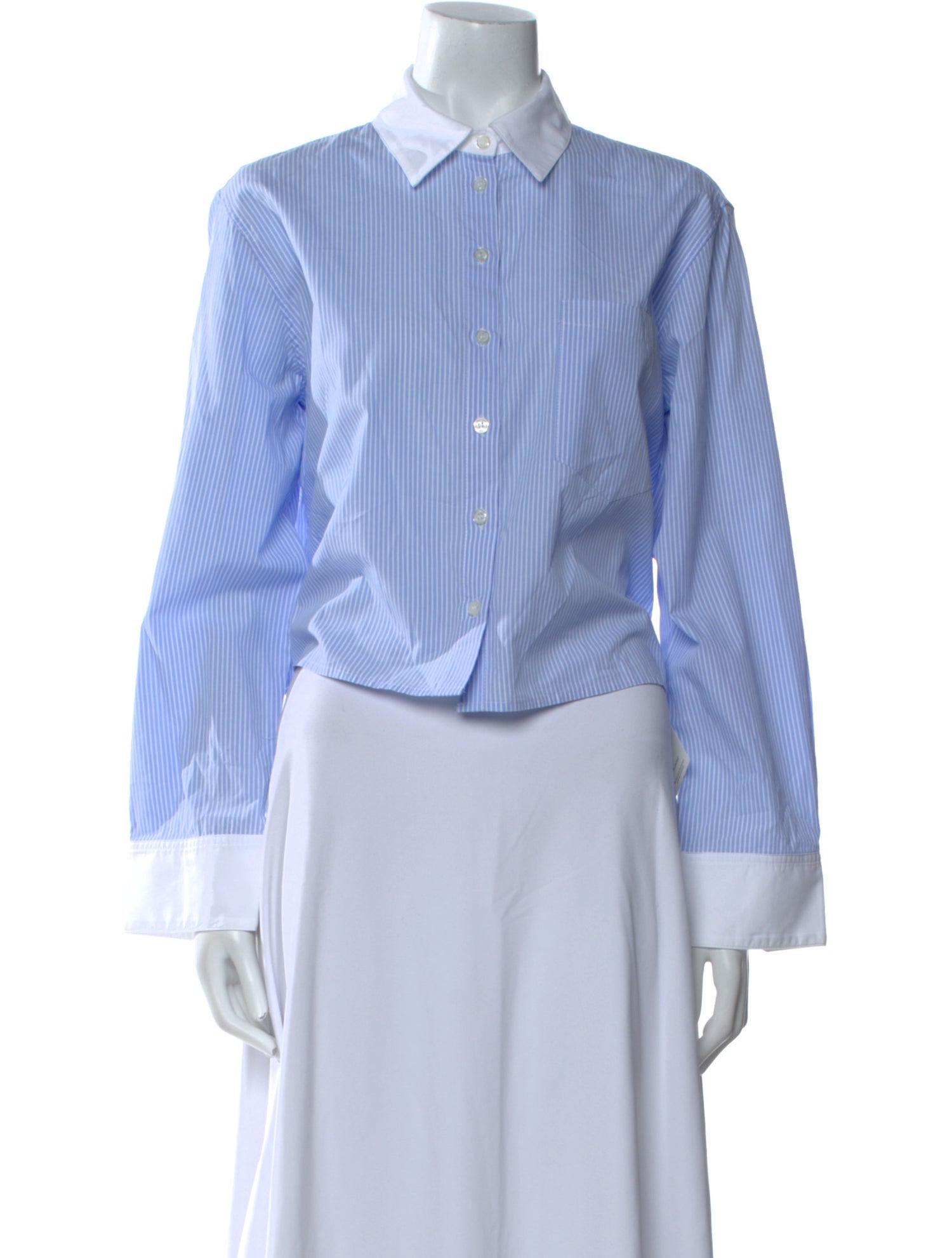 La Ligne Striped Long Sleeve Button-Up Top