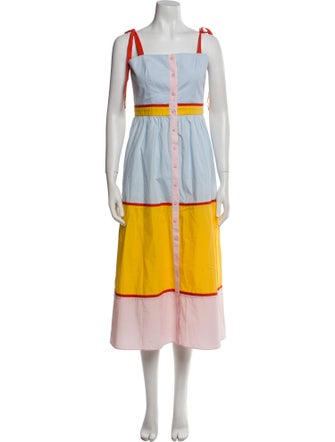 La Ligne Colorblock Pattern Long Dress