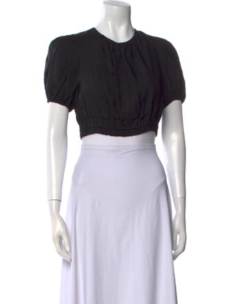 La Ligne Crew Neck Short Sleeve Crop Top