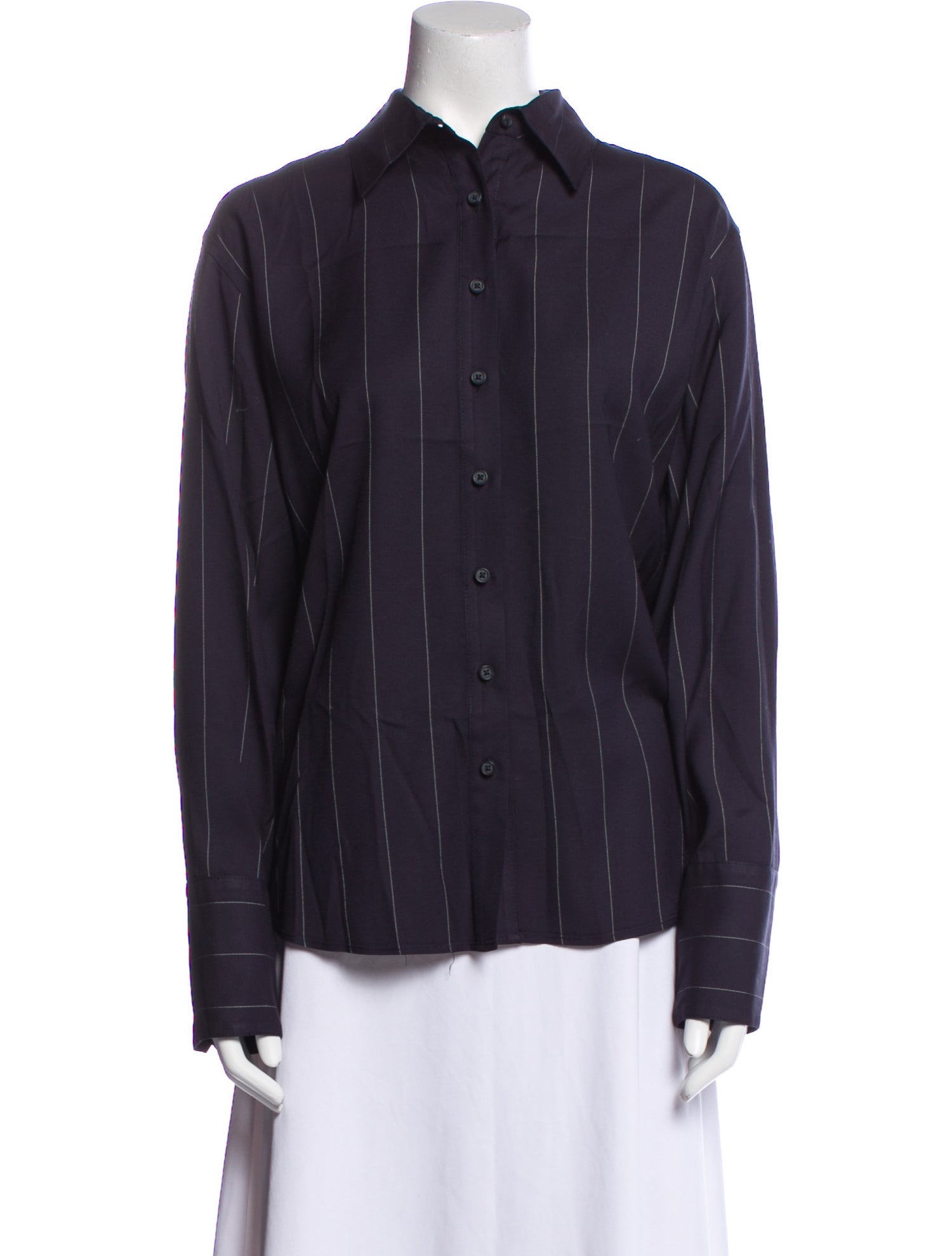 La Ligne Striped Long Sleeve Button-Up Top