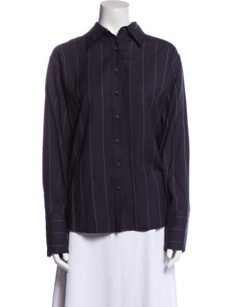 La Ligne Striped Long Sleeve Button-Up Top