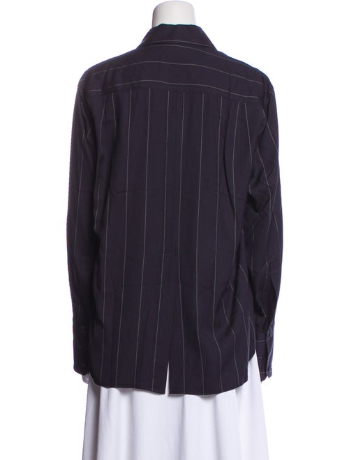 La Ligne Striped Long Sleeve Button-Up Top