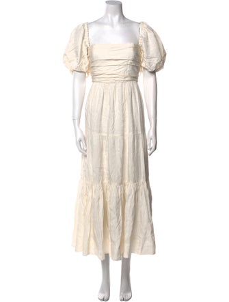 La Ligne Square Neckline Midi Length Dress