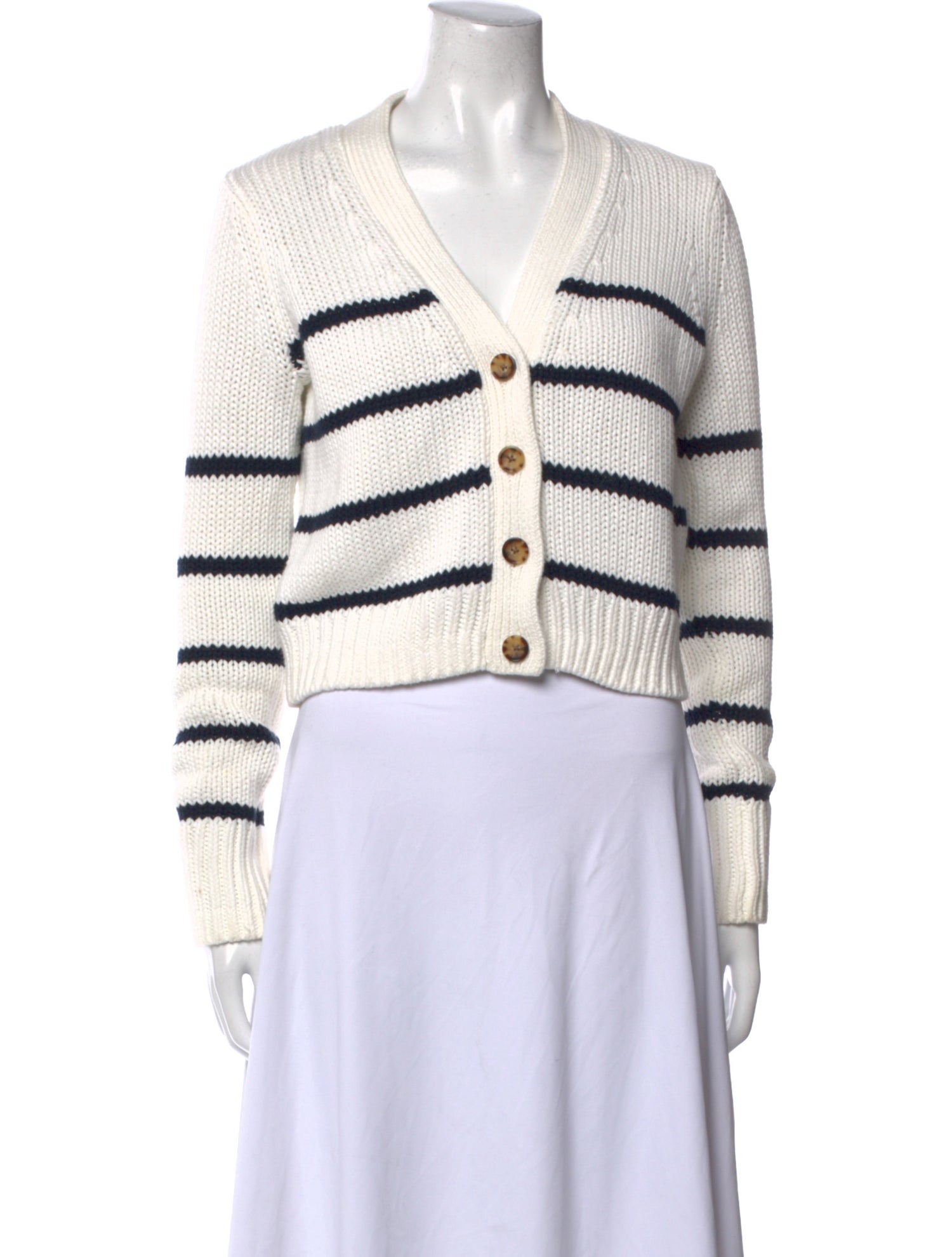La Ligne Striped V-Neck Sweater