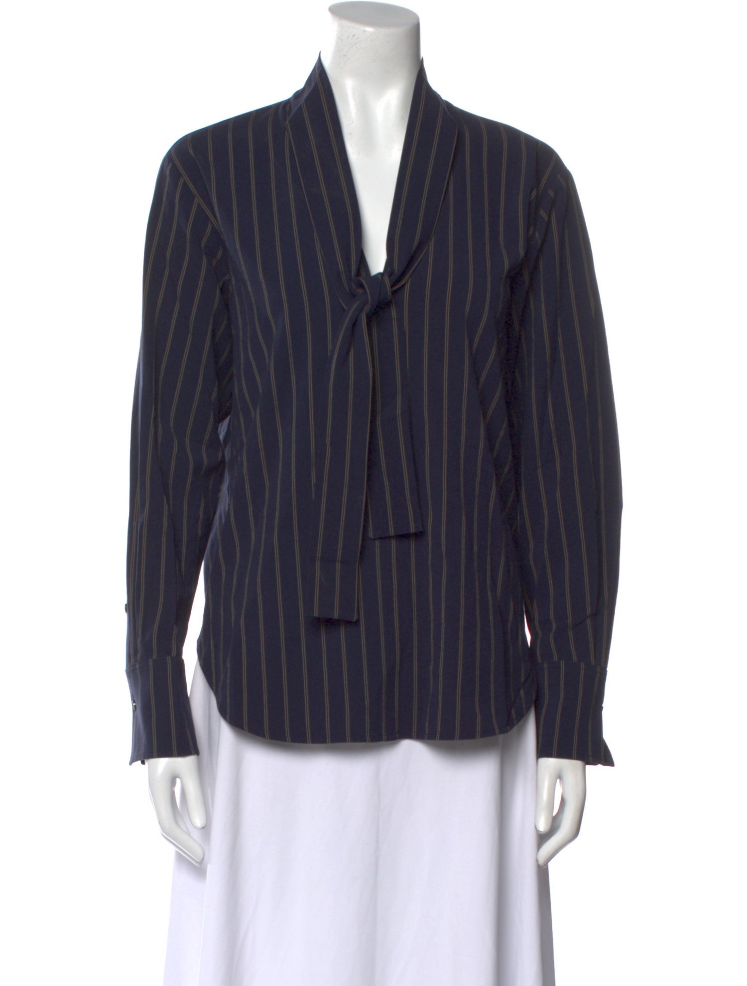 La Ligne Striped V-Neck Blouse