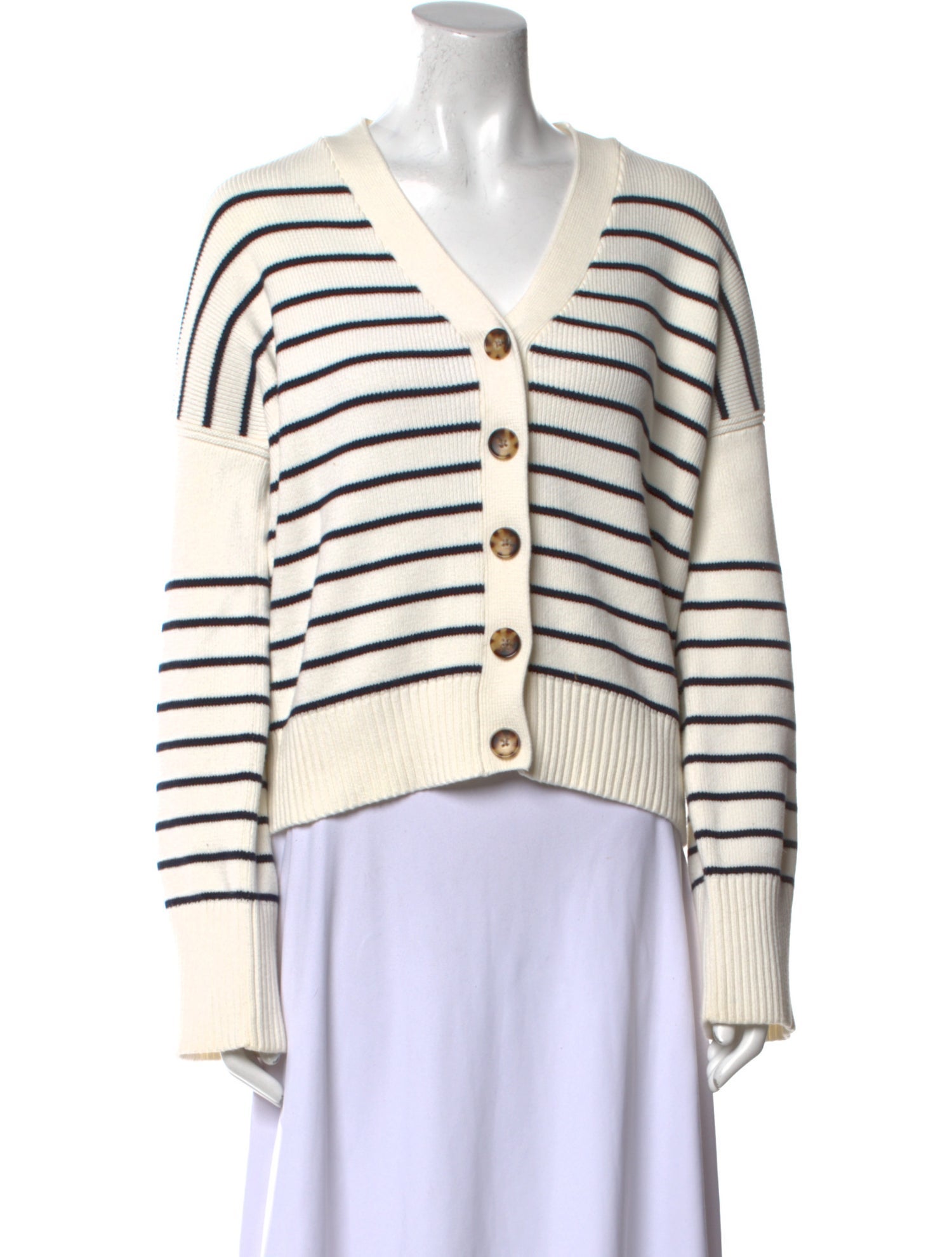 La Ligne Striped V-Neck Sweater
