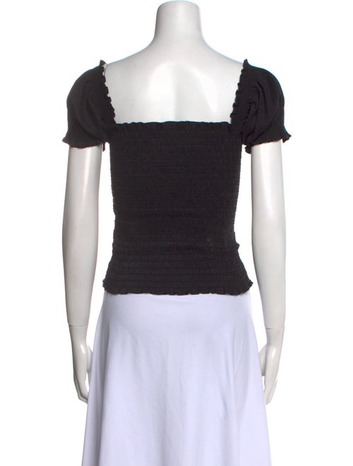 La Ligne Square Neckline Short Sleeve Crop Top