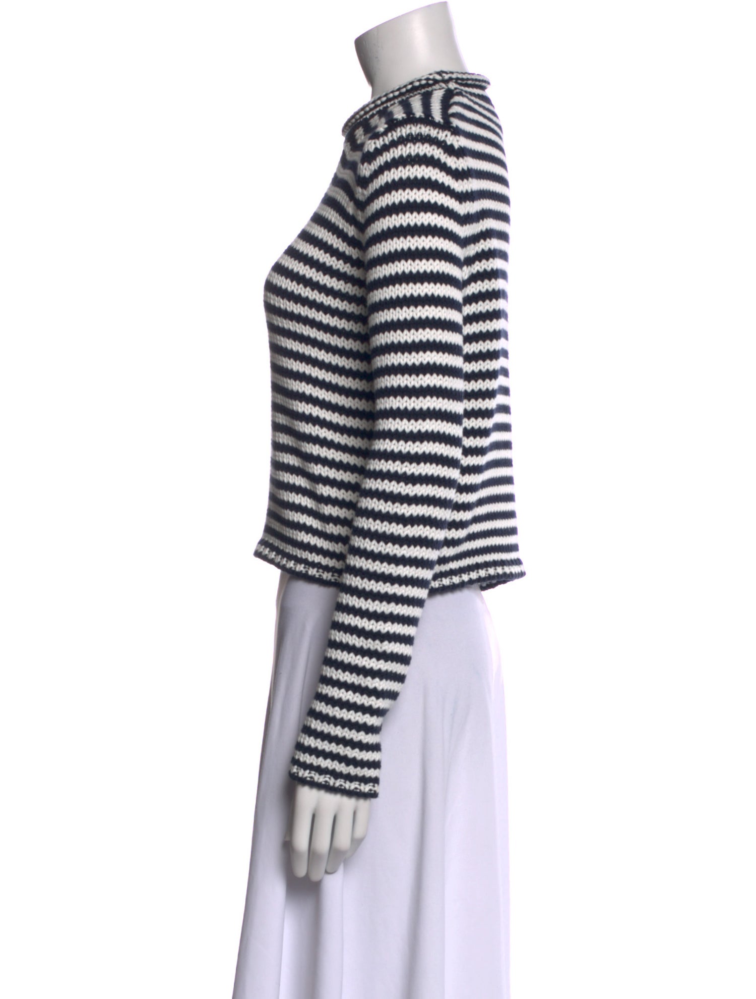 La Ligne Striped Mock Neck Crop Top