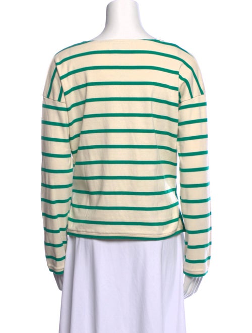 La Ligne Striped Bateau Neckline Crop Top