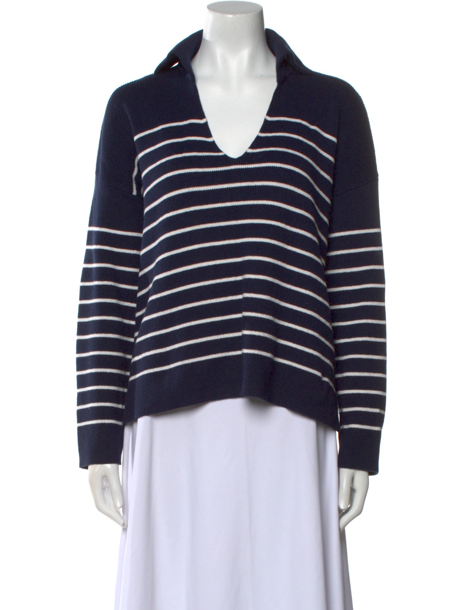 La Ligne Striped V-Neck Sweater