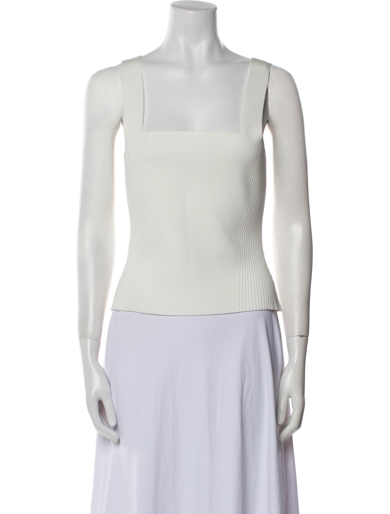 La Ligne Square Neckline Sleeveless Crop Top