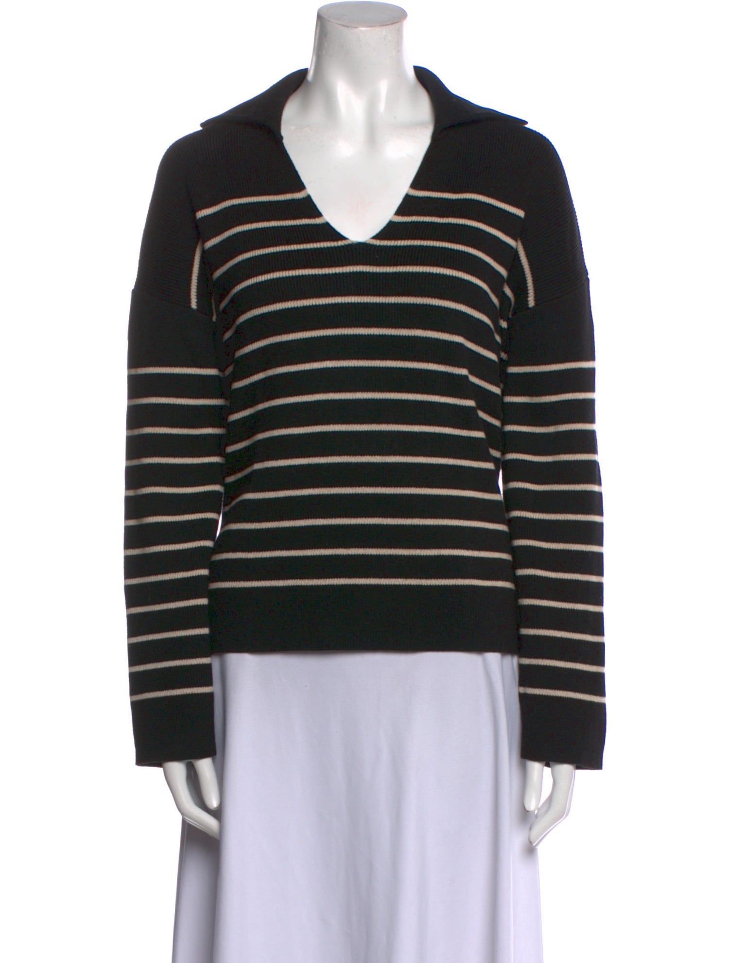 La Ligne Striped V-Neck Sweater