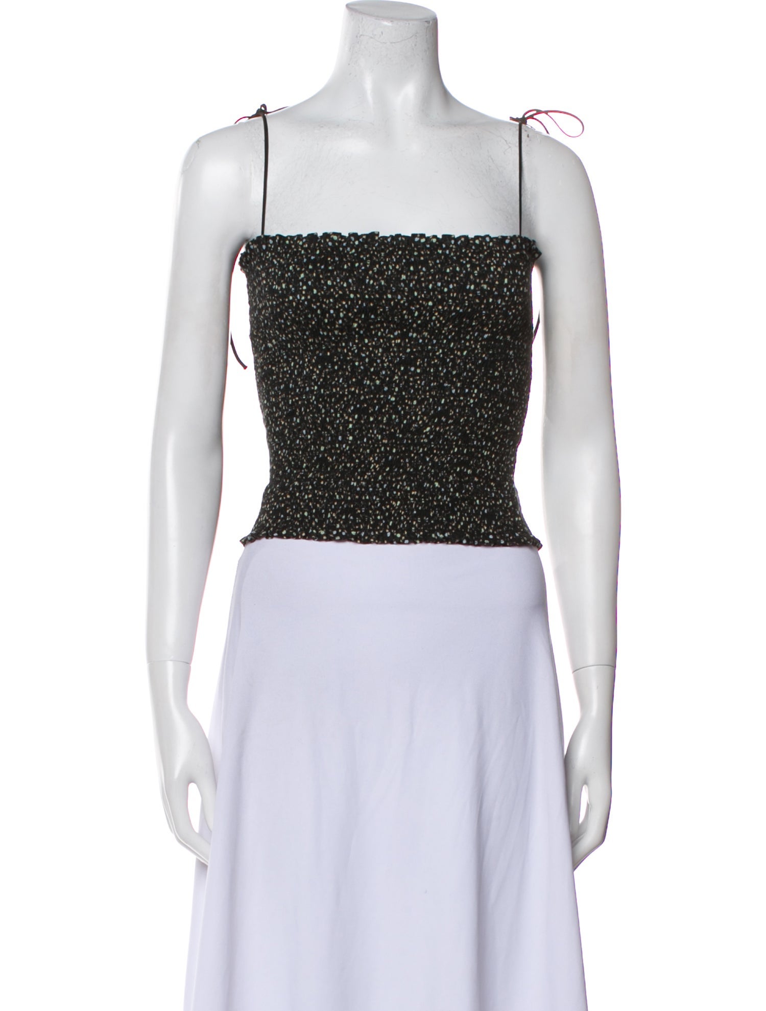 La Ligne Printed Square Neckline Crop Top