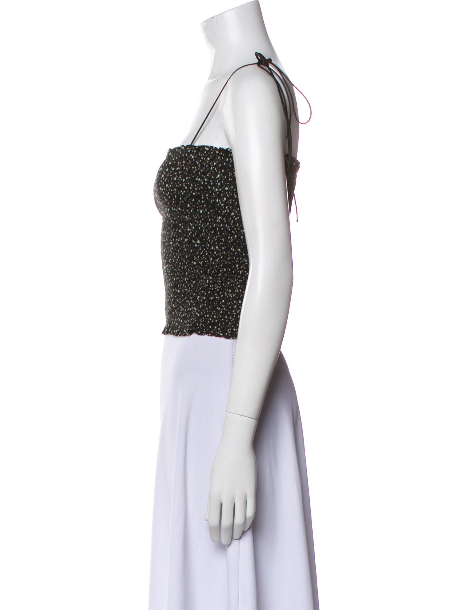 La Ligne Printed Square Neckline Crop Top