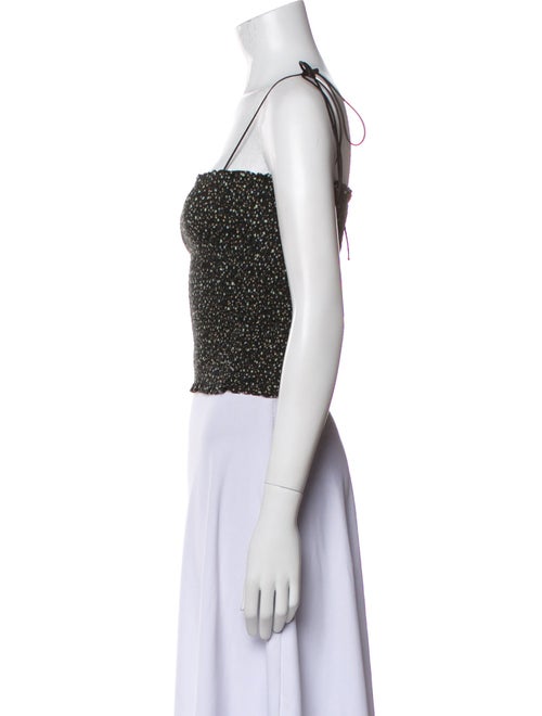 La Ligne Printed Square Neckline Crop Top