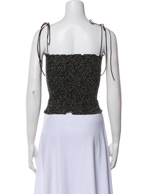 La Ligne Printed Square Neckline Crop Top