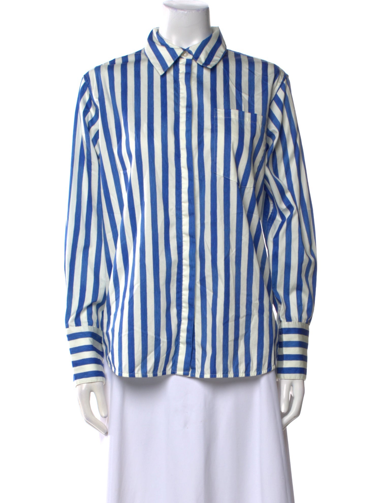 La Ligne Striped Long Sleeve Button-Up Top