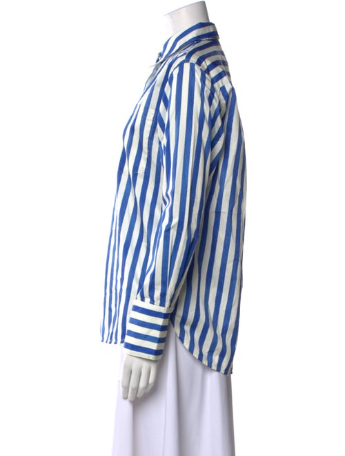 La Ligne Striped Long Sleeve Button-Up Top