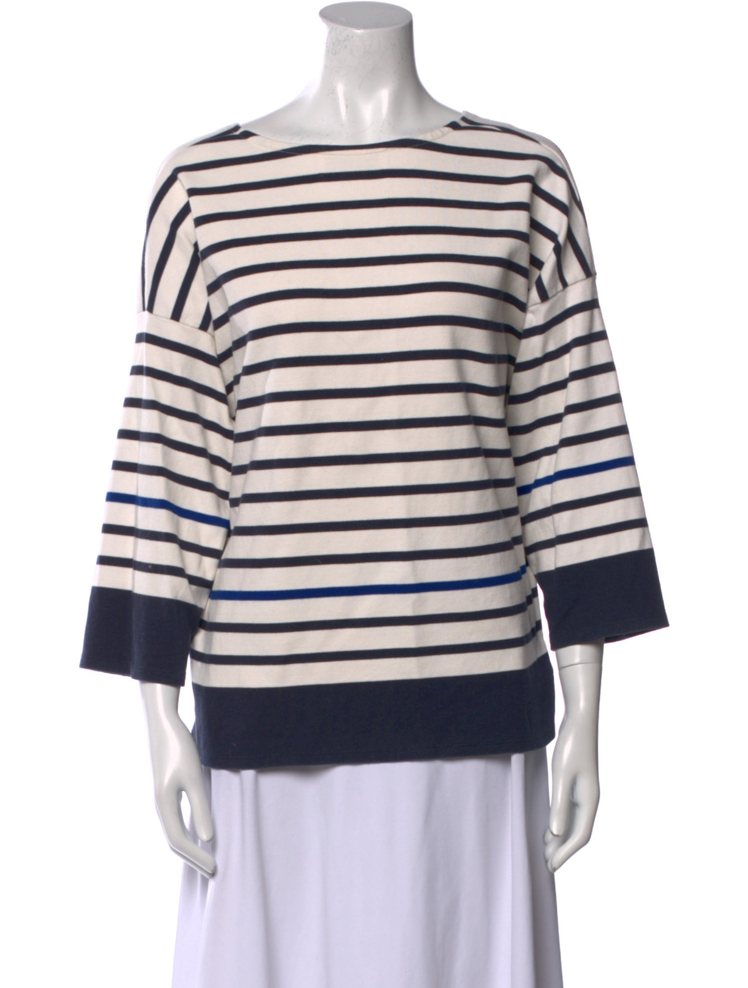 La Ligne Striped Bateau Neckline Top