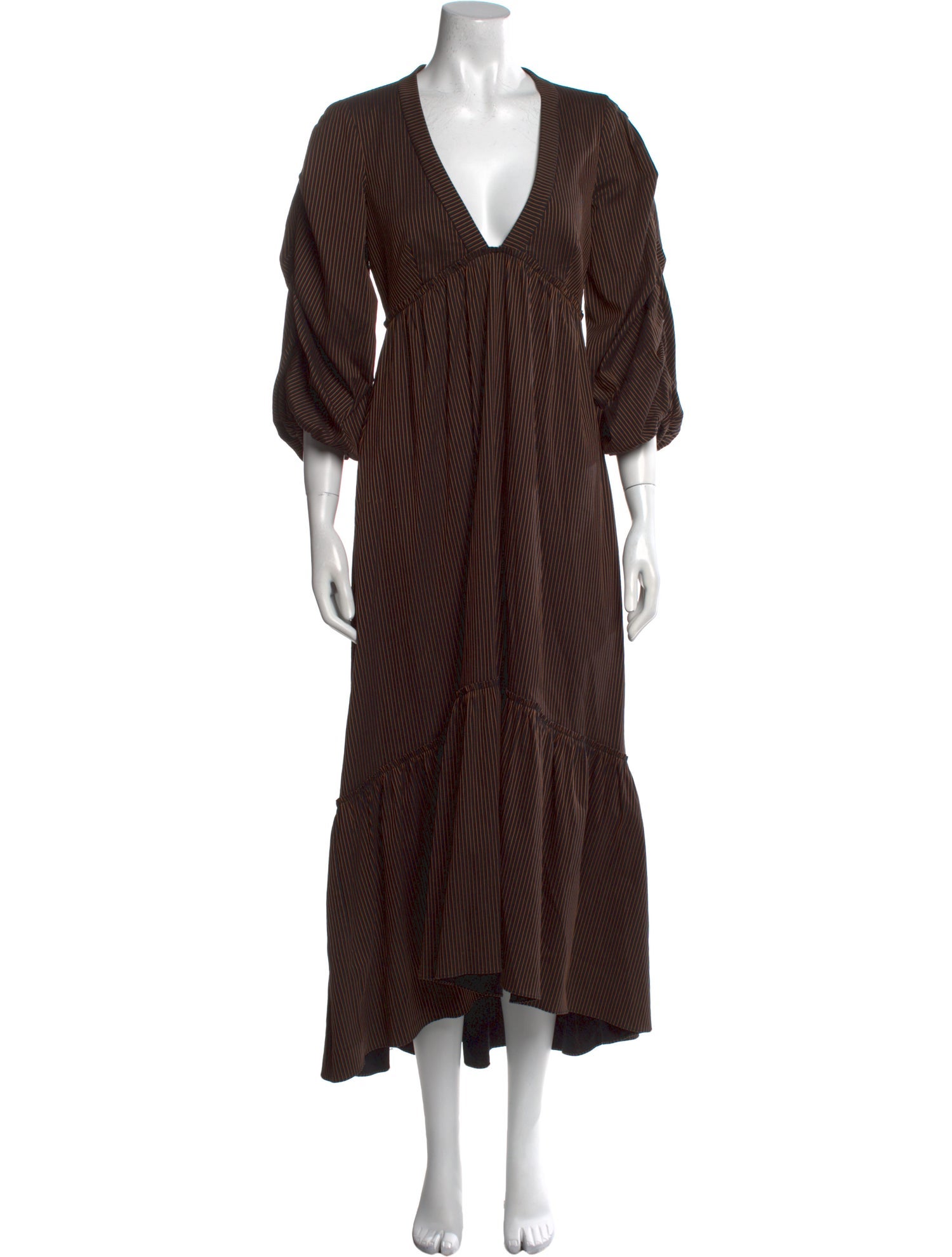 La Ligne Striped Midi Length Dress