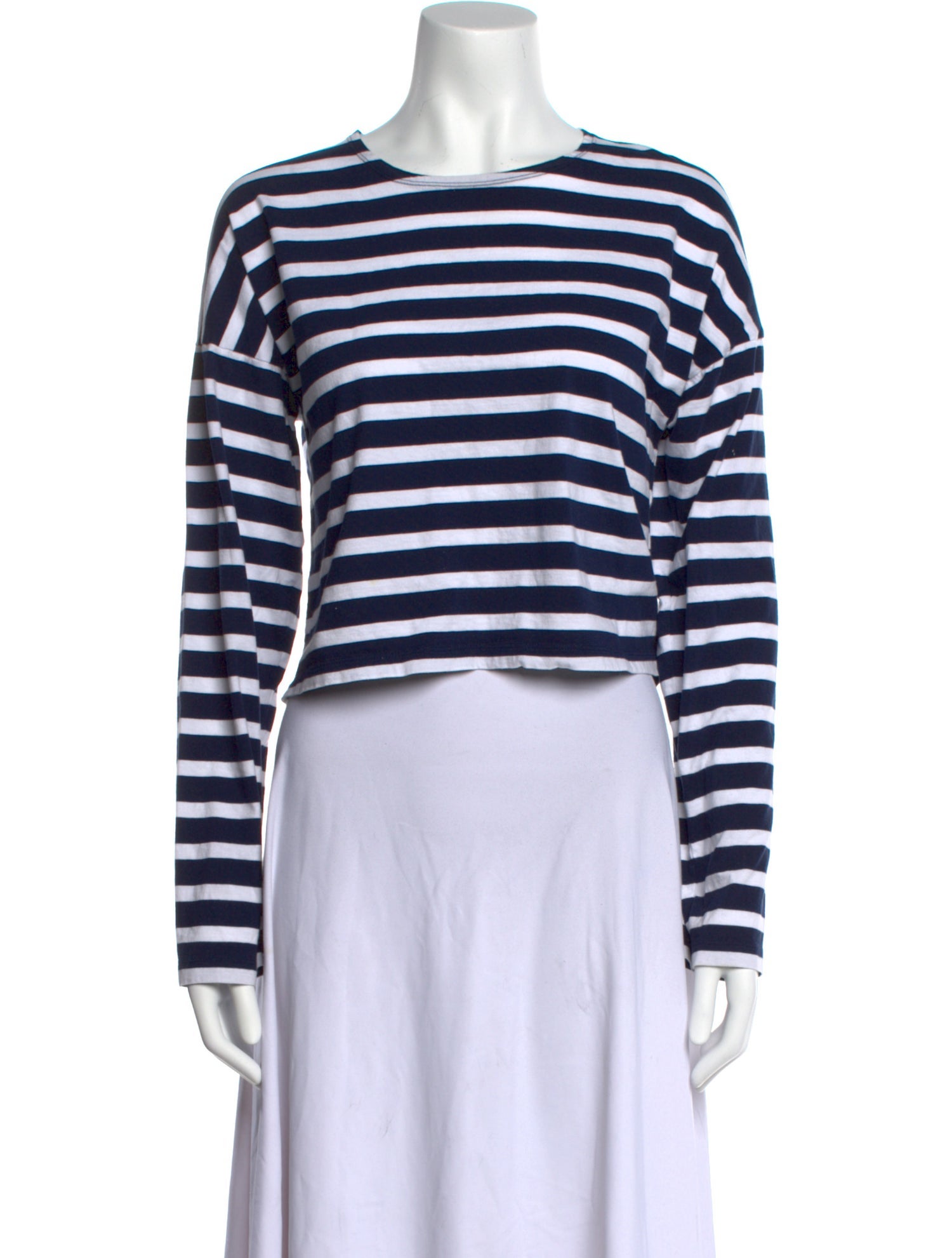 La Ligne Striped Crew Neck Crop Top