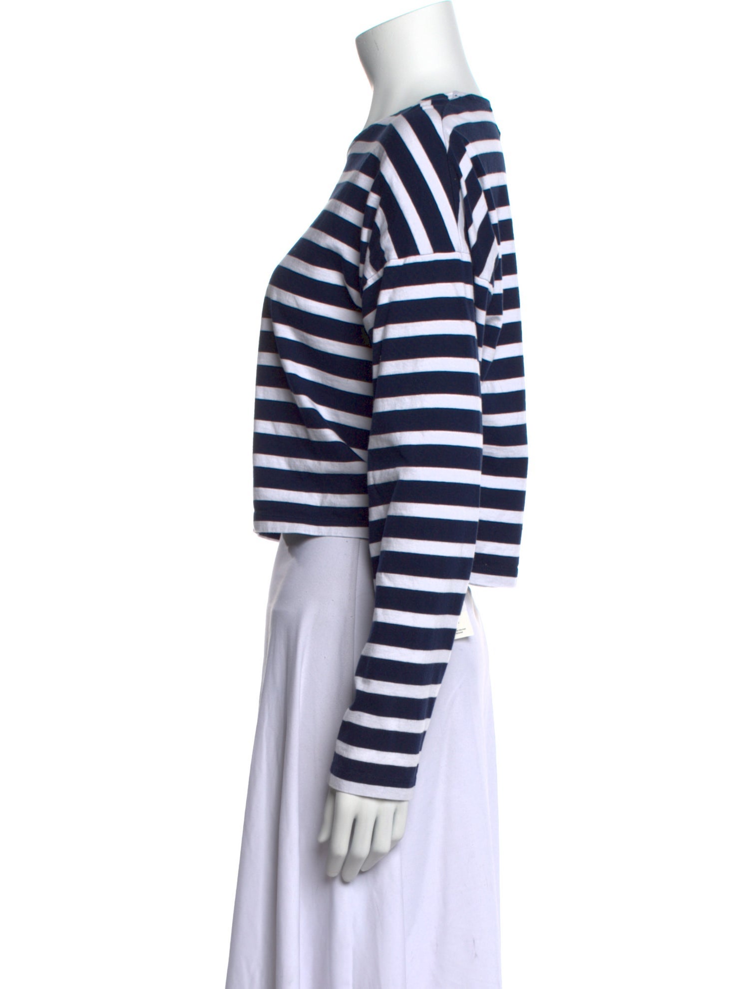 La Ligne Striped Crew Neck Crop Top