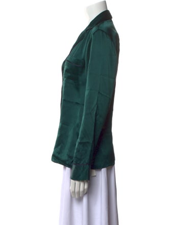 La Ligne Silk Long Sleeve Button-Up Top