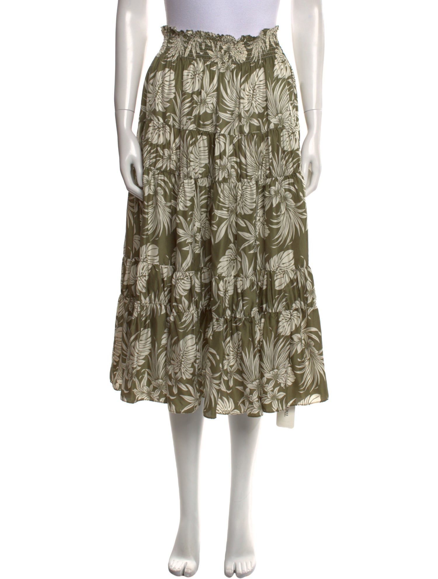 La Ligne Silk Midi Length Skirt