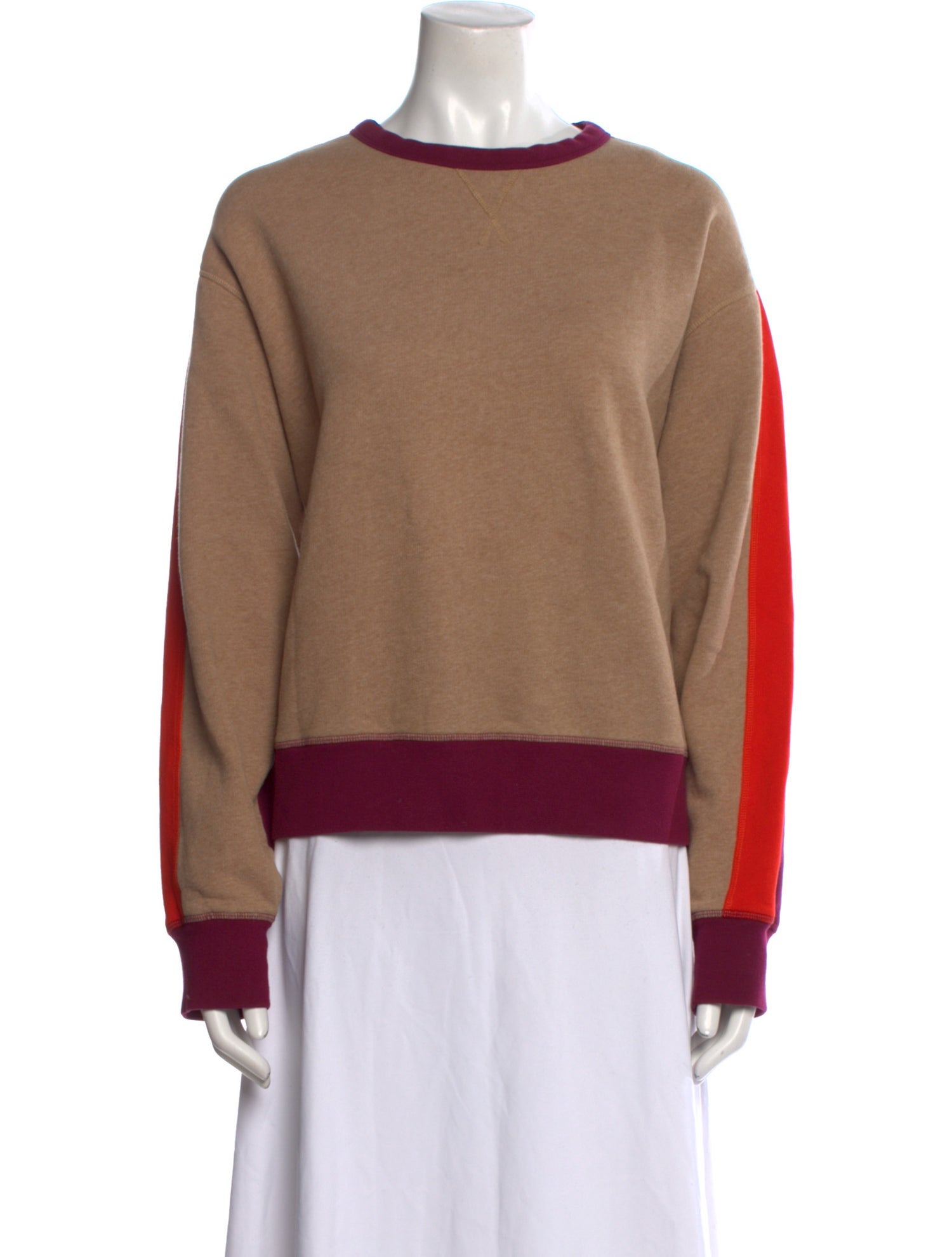 La Ligne Colorblock Pattern Crew Neck Sweatshirt