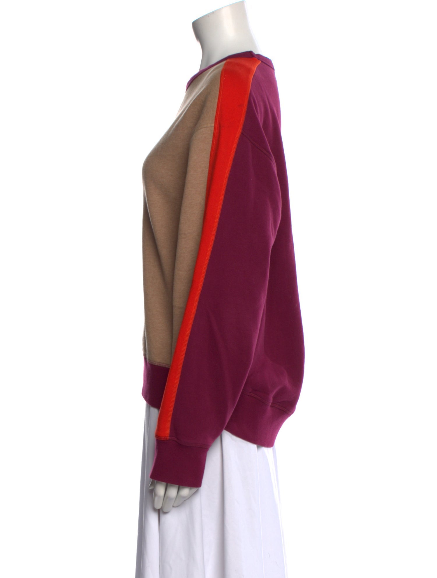 La Ligne Colorblock Pattern Crew Neck Sweatshirt