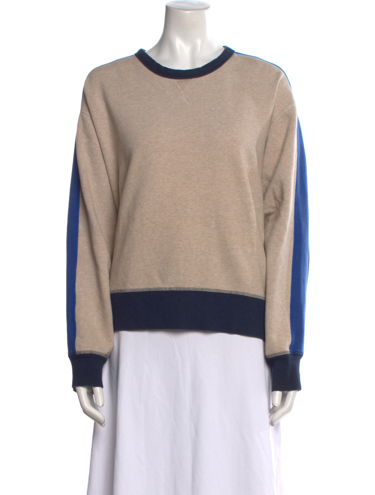La Ligne Colorblock Pattern Crew Neck Sweatshirt