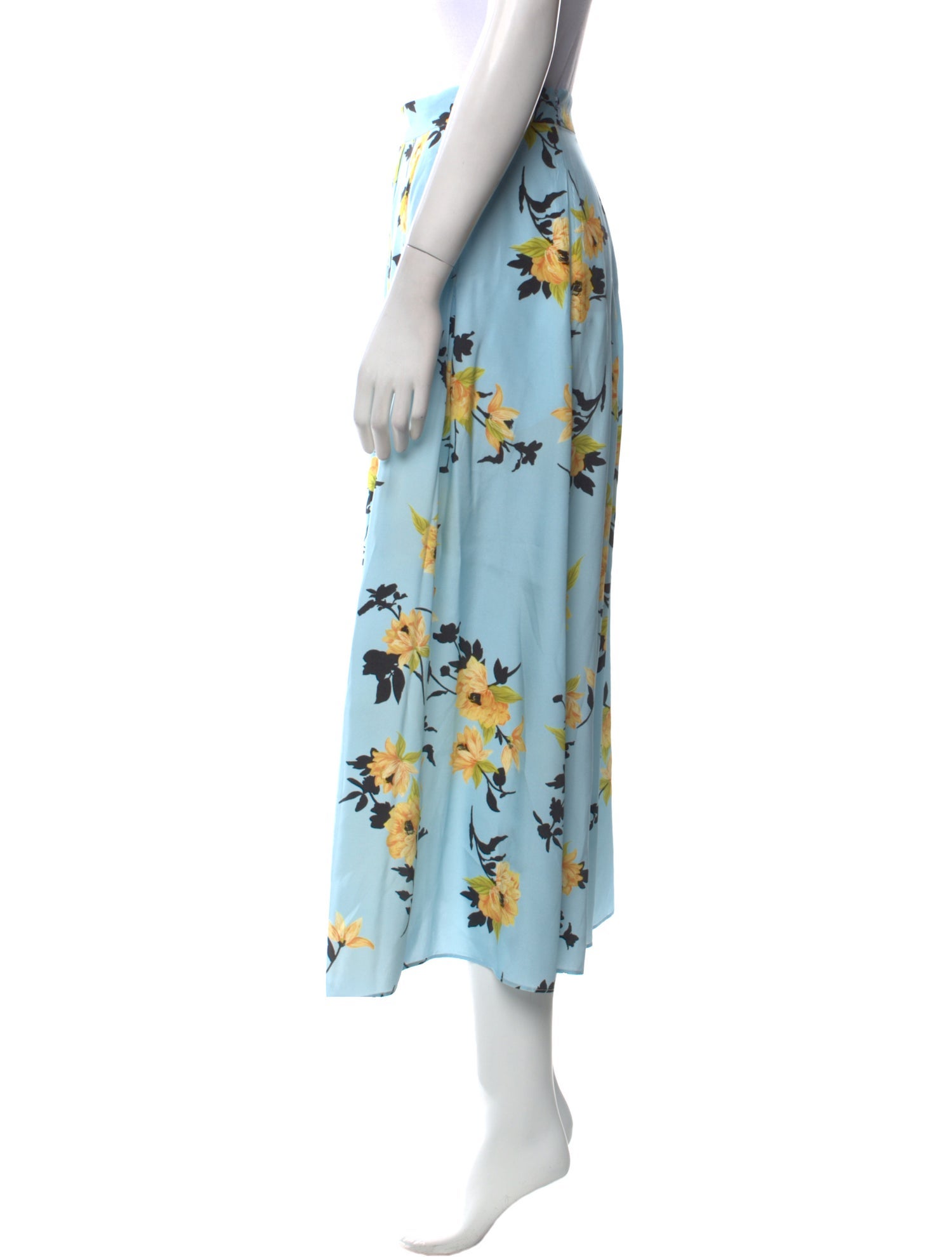 La Ligne Silk Midi Length Skirt