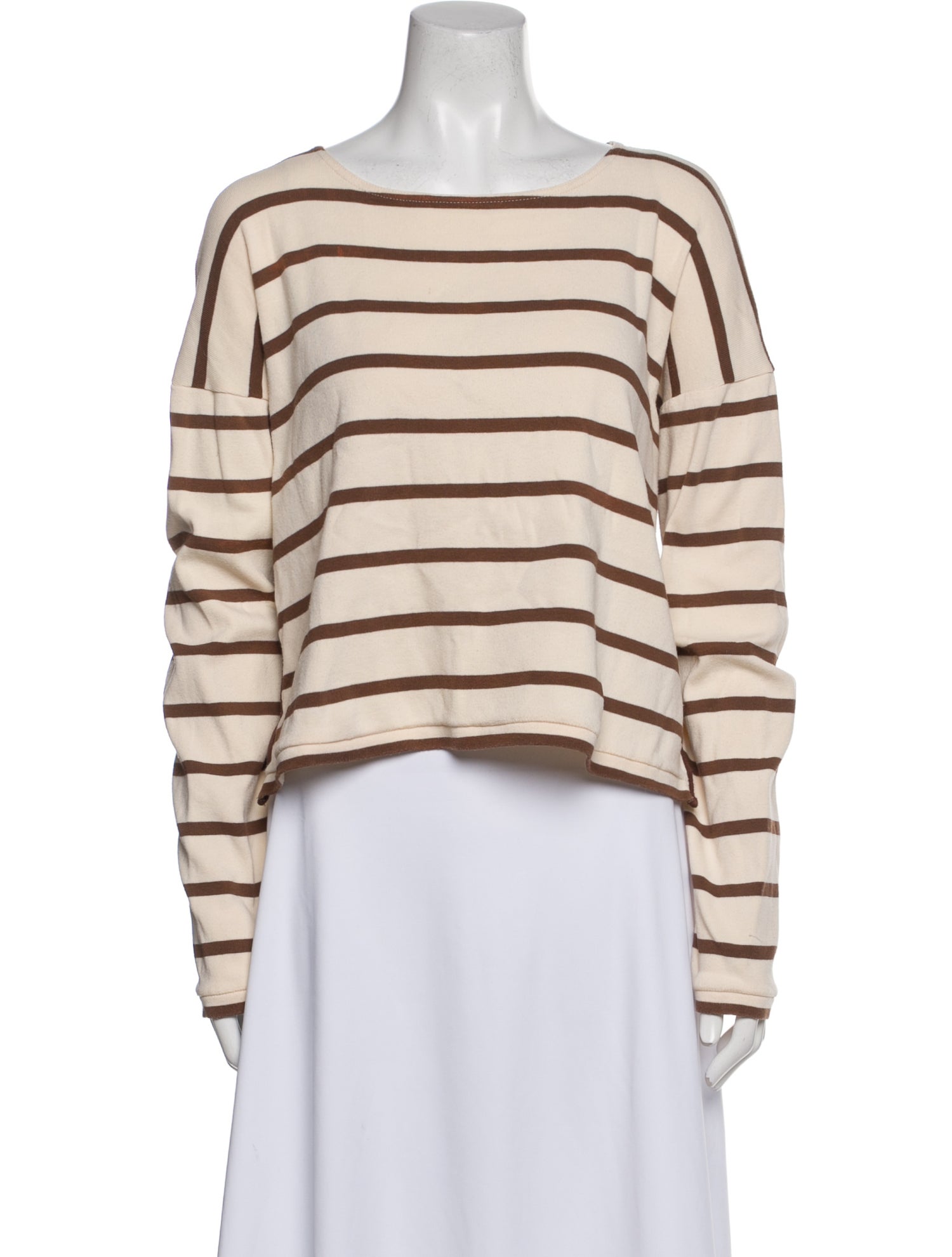 La Ligne Striped Scoop Neck Crop Top