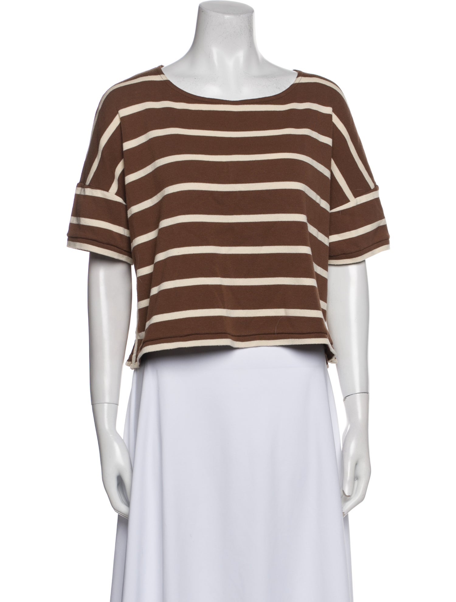 La Ligne Striped Scoop Neck Crop Top