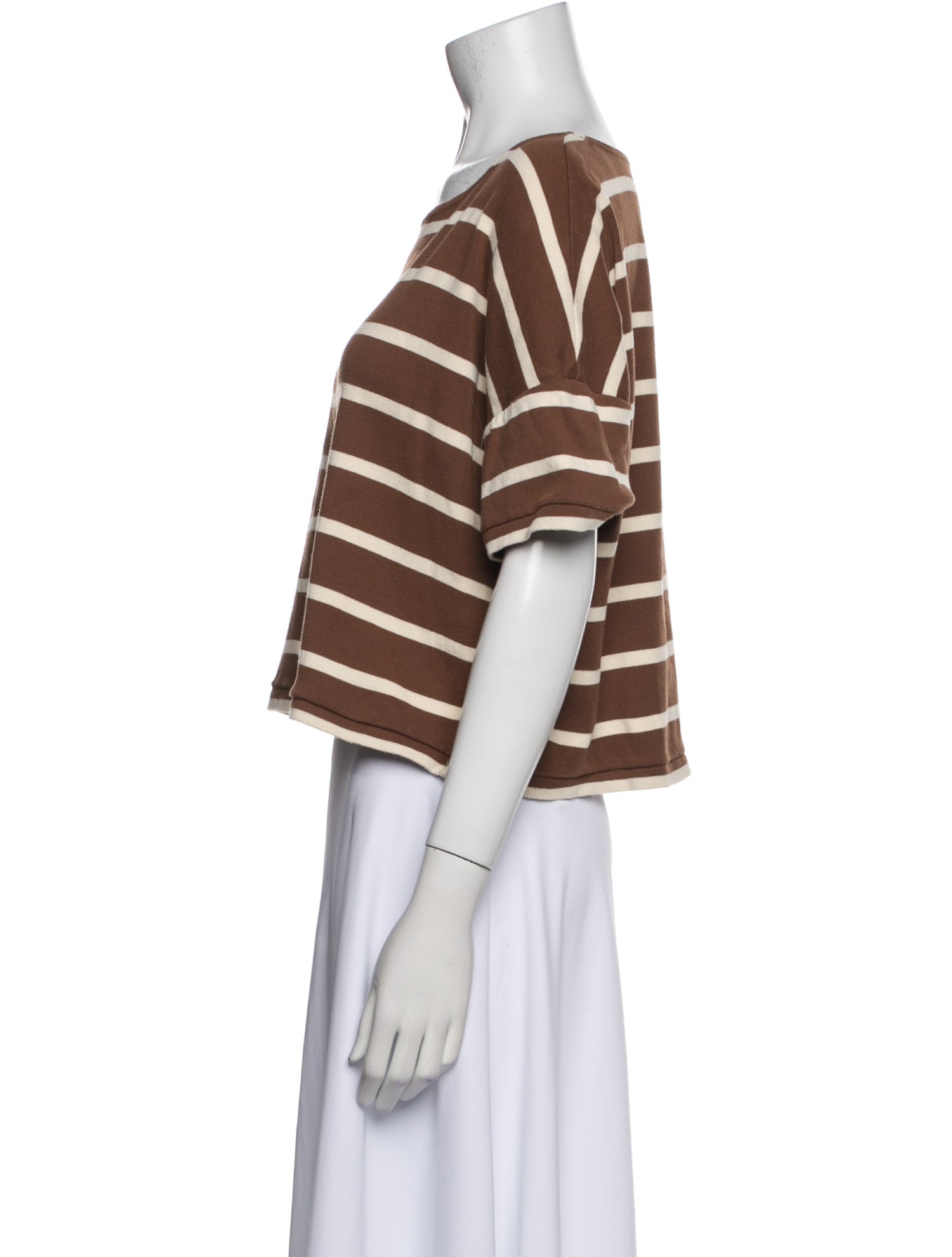 La Ligne Striped Scoop Neck Crop Top