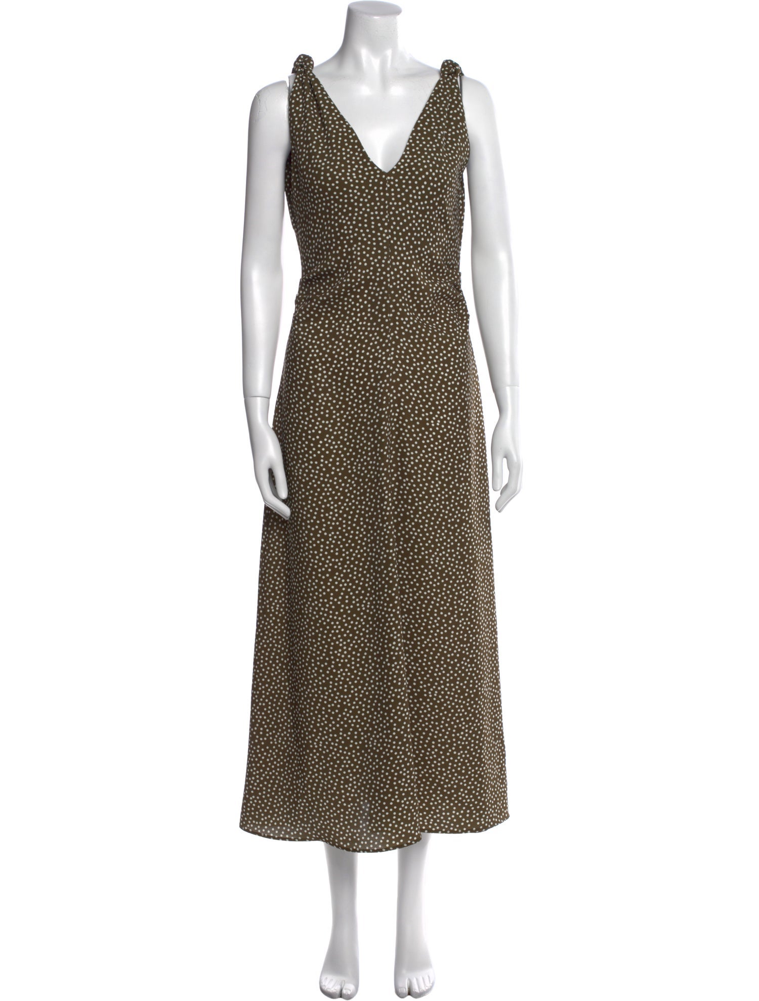 La Ligne Polka Dot Print Midi Length Dress