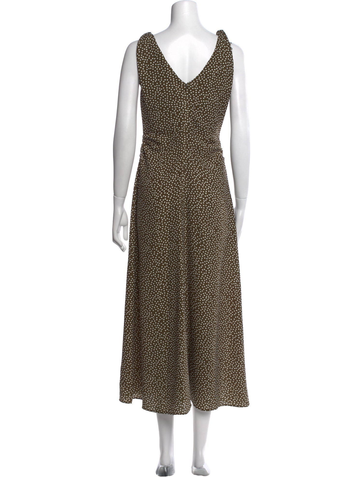 La Ligne Polka Dot Print Midi Length Dress