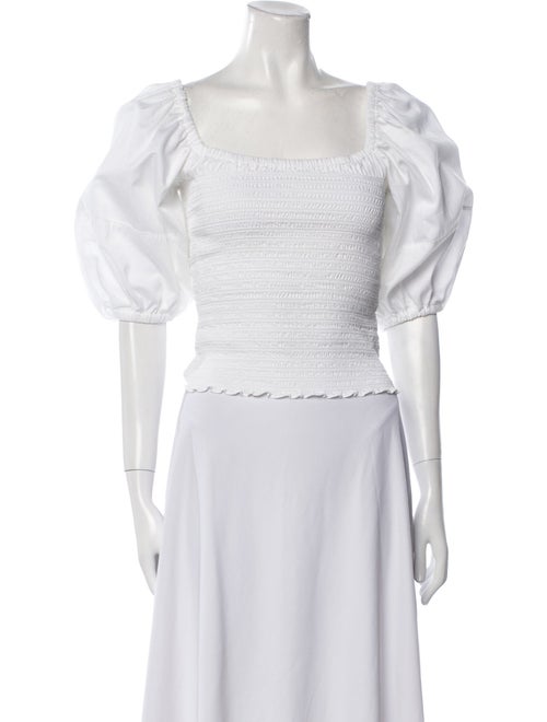 La Ligne Square Neckline Short Sleeve Crop Top