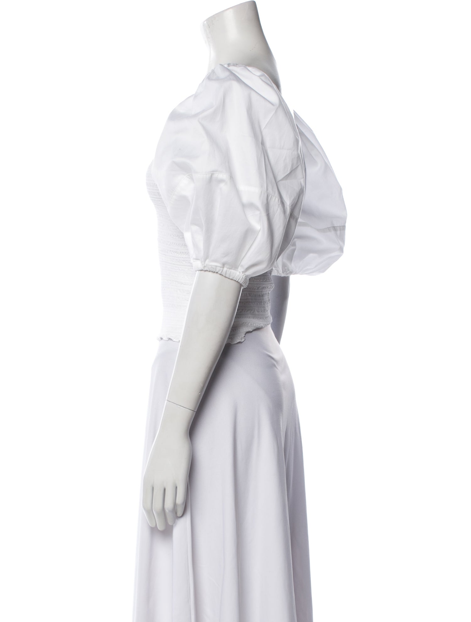 La Ligne Square Neckline Short Sleeve Crop Top