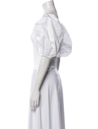 La Ligne Square Neckline Short Sleeve Crop Top