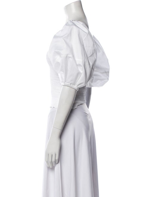 La Ligne Square Neckline Short Sleeve Crop Top