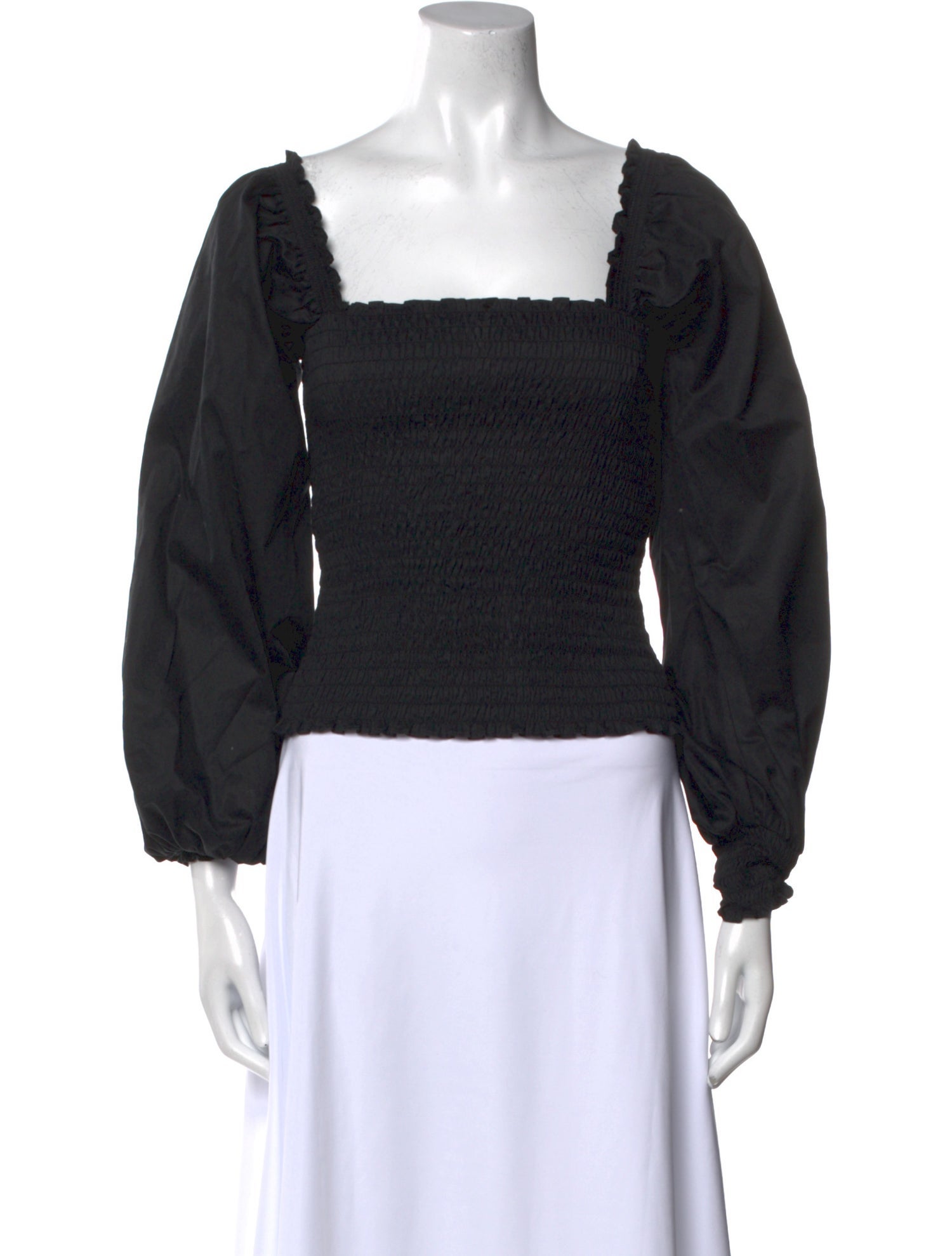 La Ligne Square Neckline Long Sleeve Crop Top