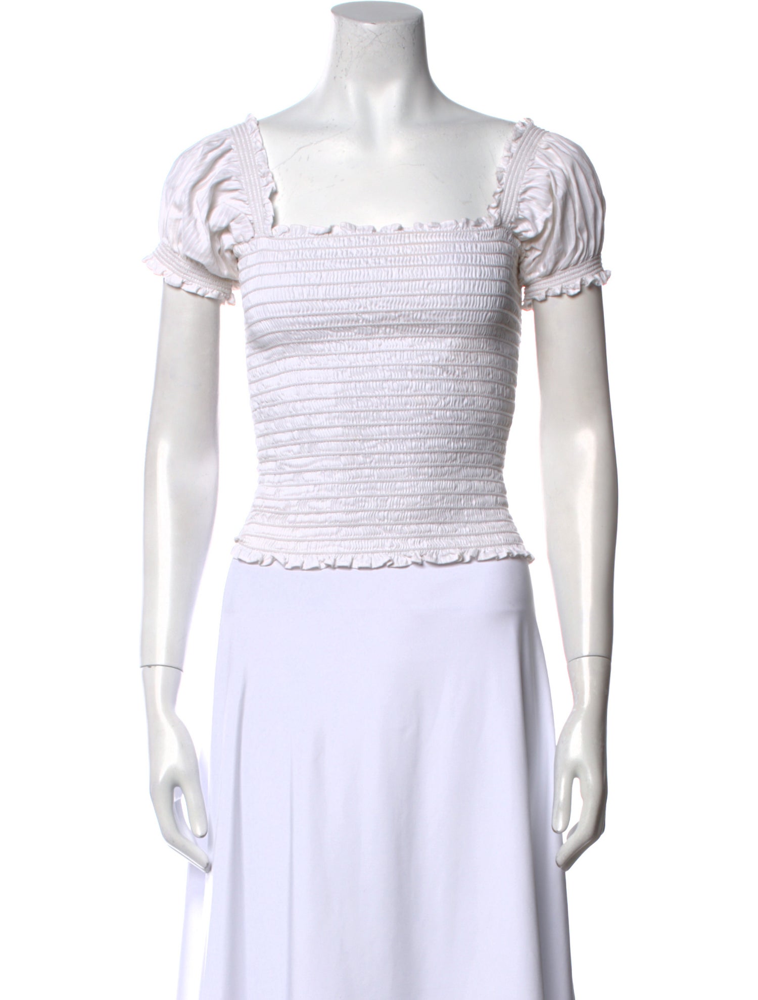 La Ligne Square Neckline Short Sleeve Crop Top