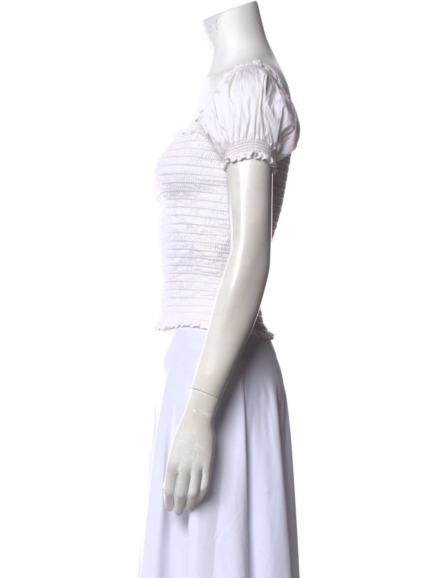 La Ligne Square Neckline Short Sleeve Crop Top