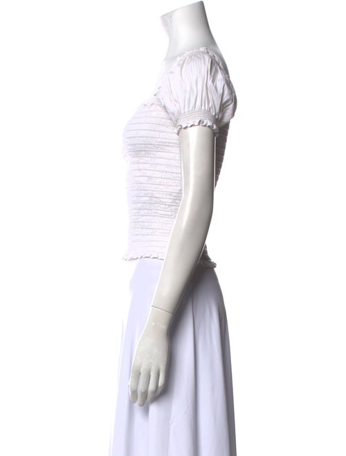 La Ligne Square Neckline Short Sleeve Crop Top