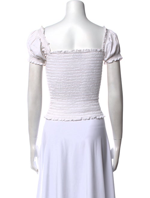 La Ligne Square Neckline Short Sleeve Crop Top