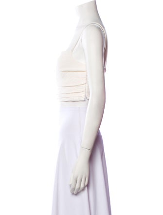 La Ligne Square Neckline Sleeveless Crop Top