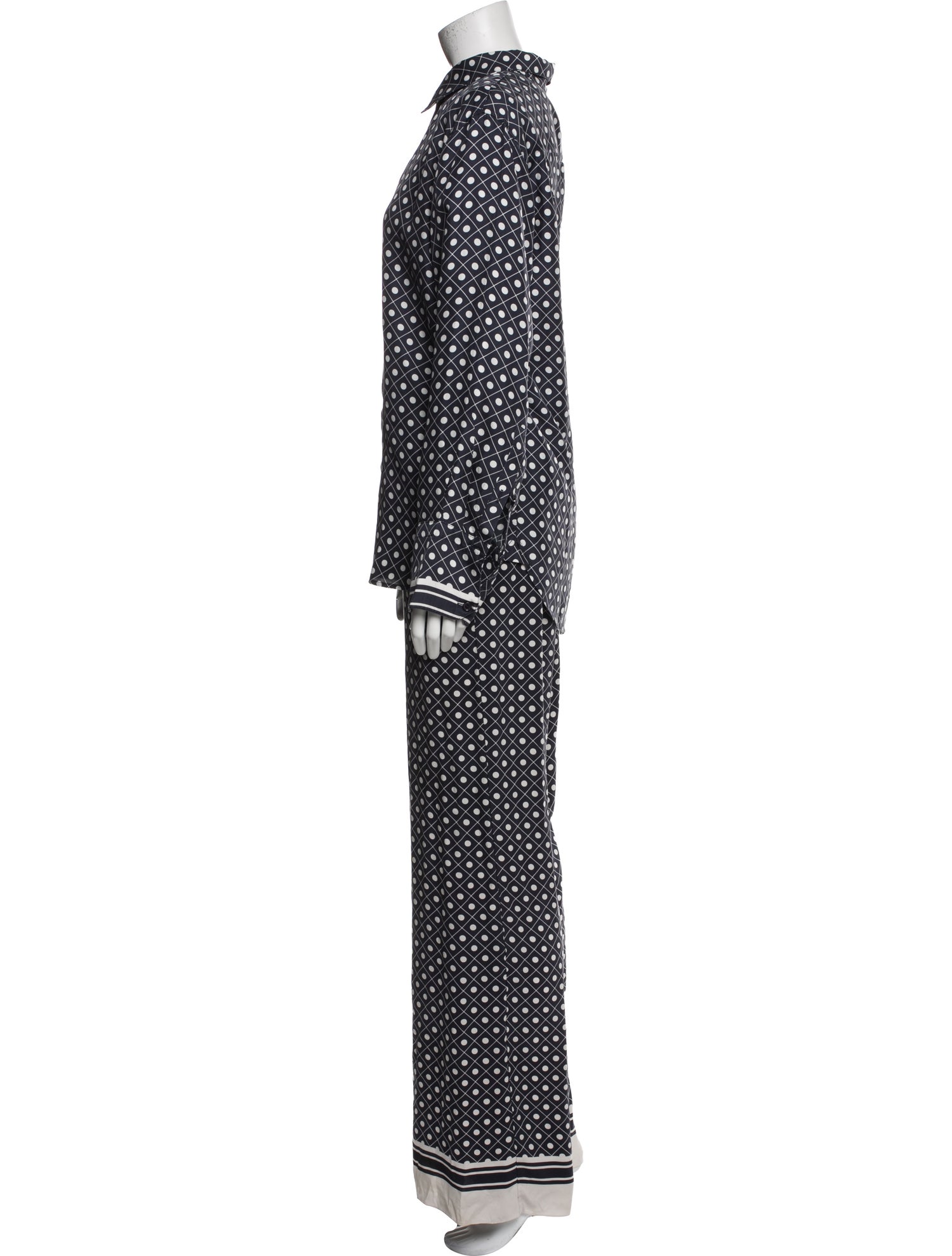 La Ligne Silk Polka Dot Print Pajamas