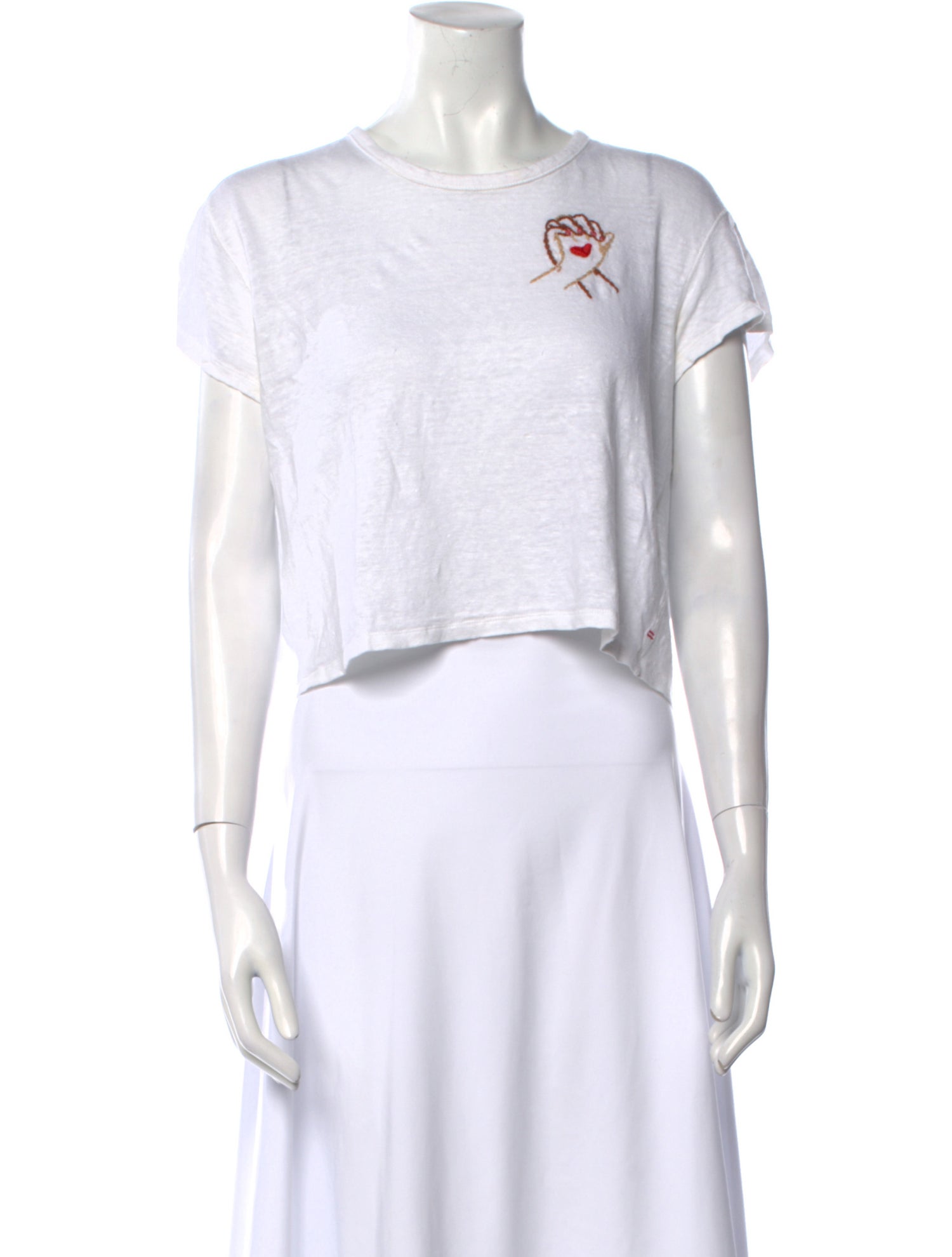 La Ligne Linen Crew Neck Crop Top